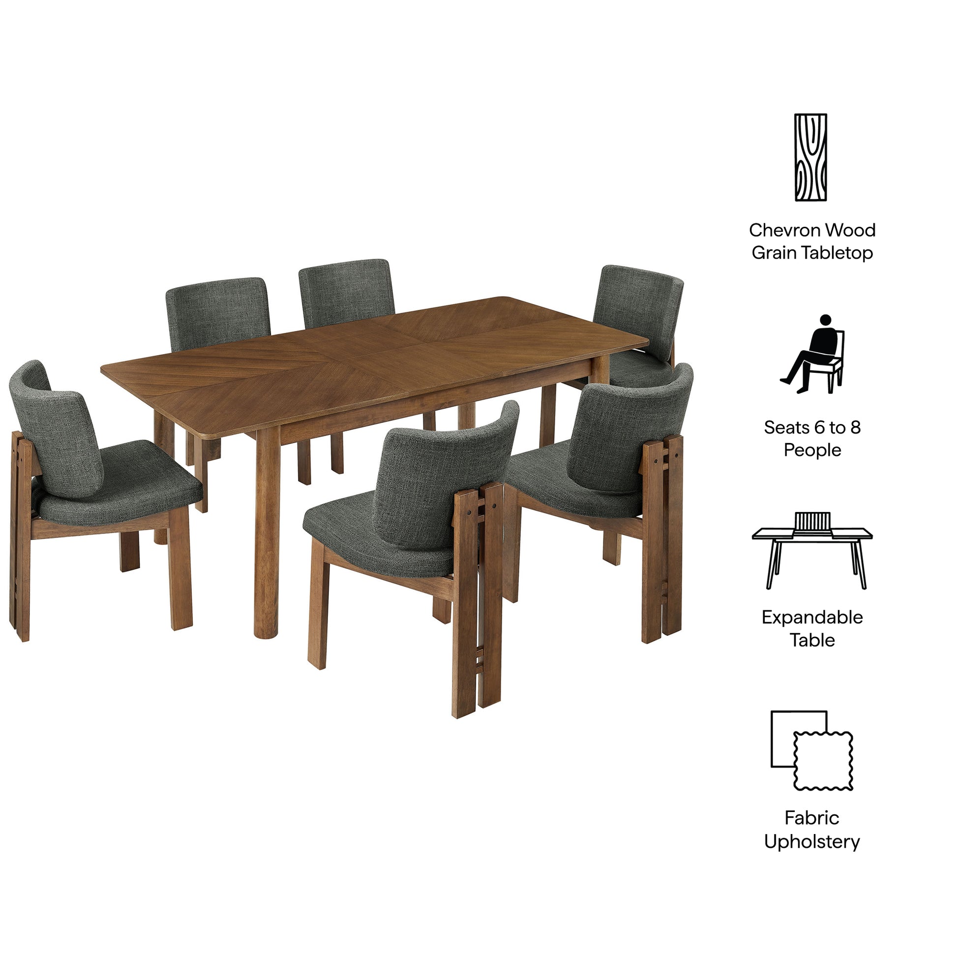 Alba 7-Piece Dining Set by Modway EEI-7483 FredCo