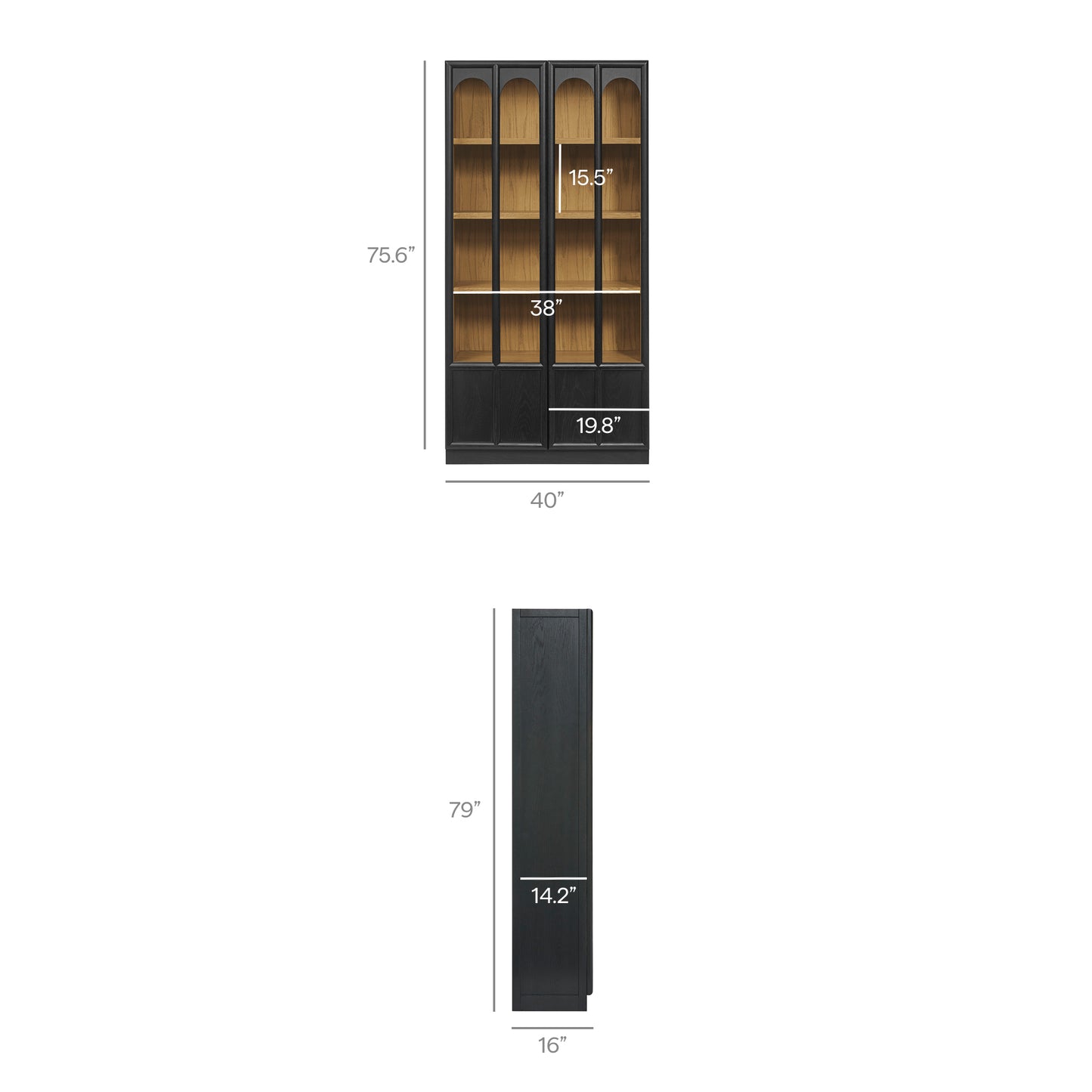 Anwen Solid Wood and Glass Display Cabinet by Modway EEI-7484