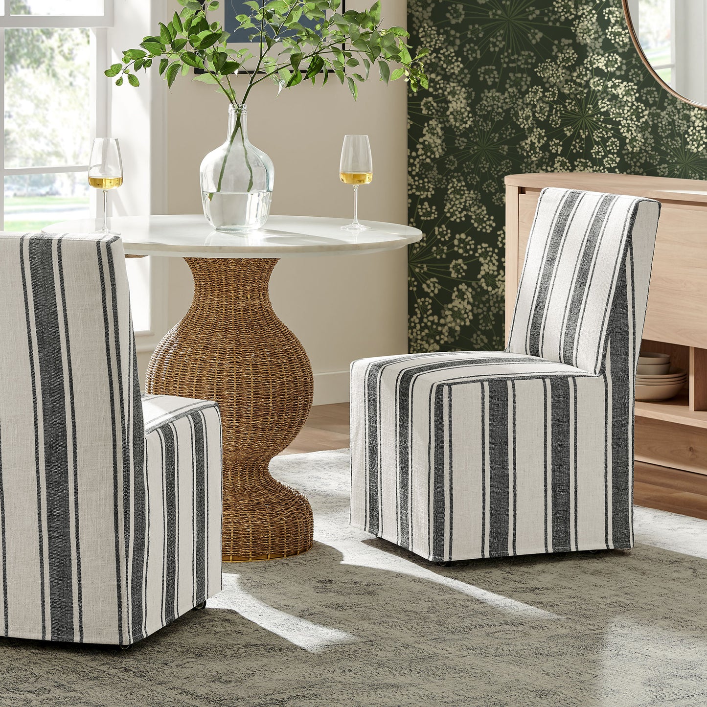 Tessera Striped Slipcovered Dining Side Chair by Modway EEI-7486