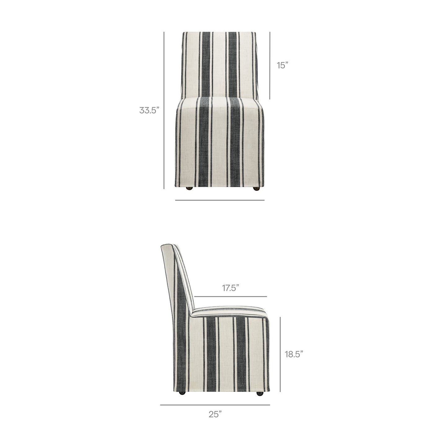 Tessera Striped Slipcovered Dining Side Chair by Modway EEI-7486