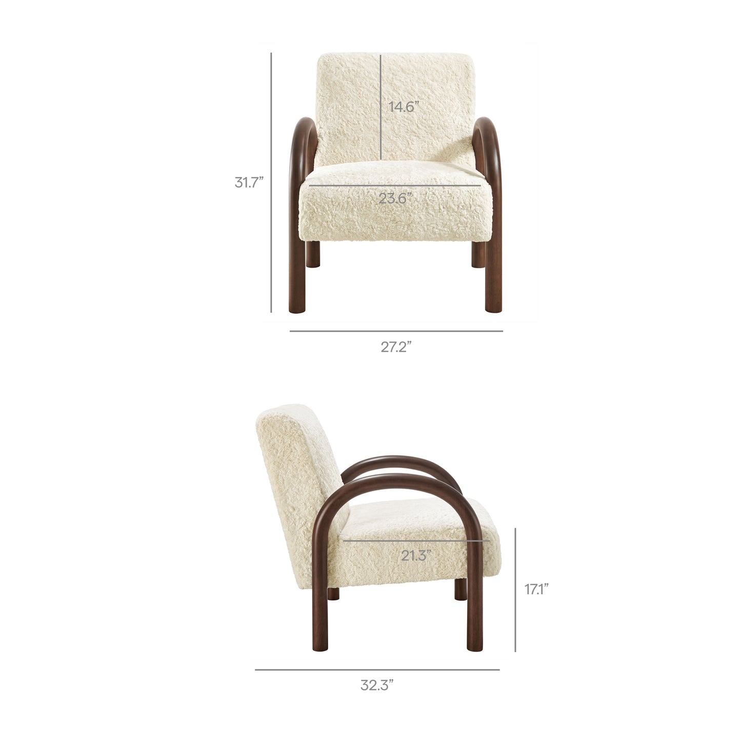 Lunet Faux Shearling Accent Armchair by Modway EEI-7489