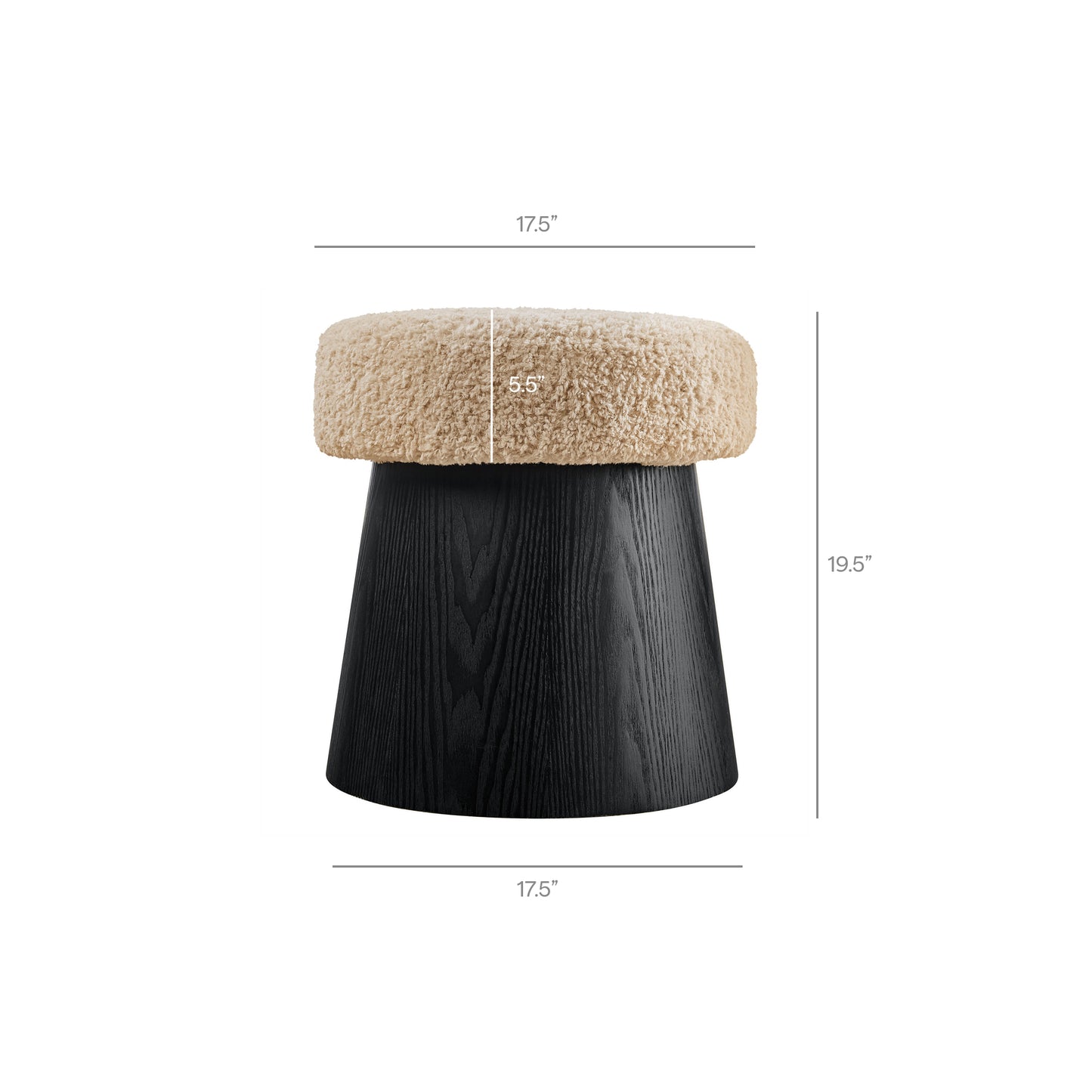 Ketra Round Faux Shearling Ottoman Footstool by Modway EEI-7493