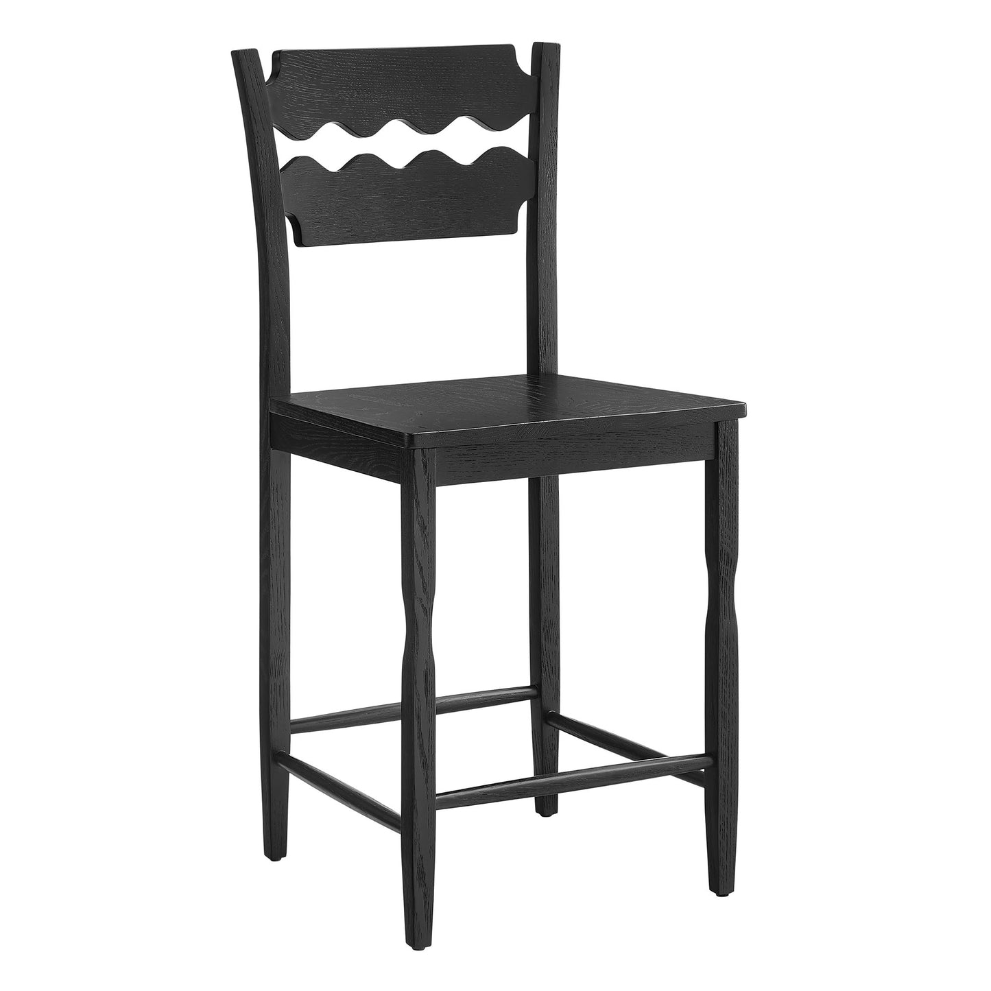 Jax Oak Wood Counter Stool With Wavy Razor Back by Modway EEI-7505