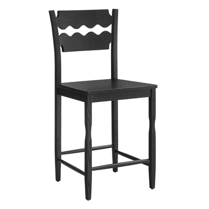 Jax Oak Wood Counter Stool With Wavy Razor Back by Modway EEI-7505