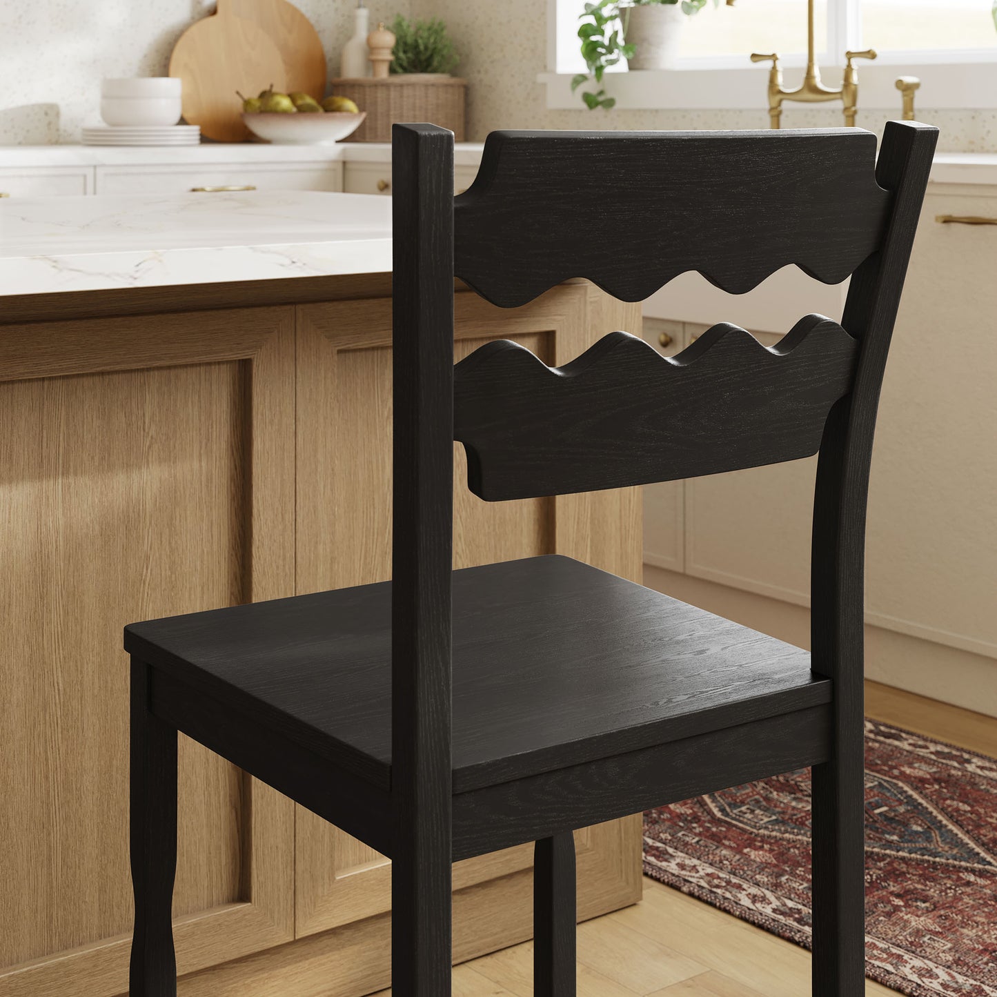 Jax Oak Wood Counter Stool With Wavy Razor Back by Modway EEI-7505
