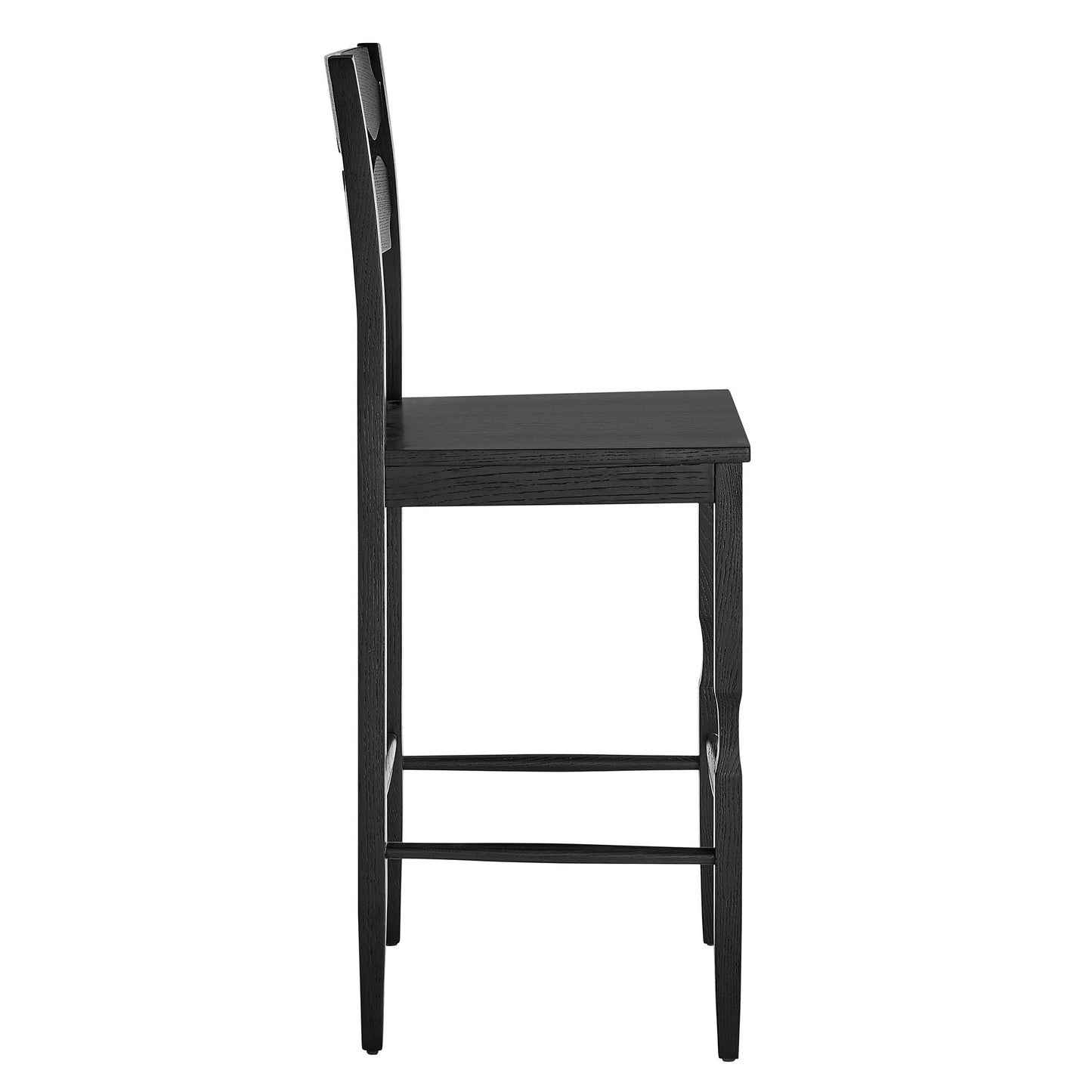 Jax Oak Wood Bar Stool With Wavy Razor Back by Modway EEI-7506