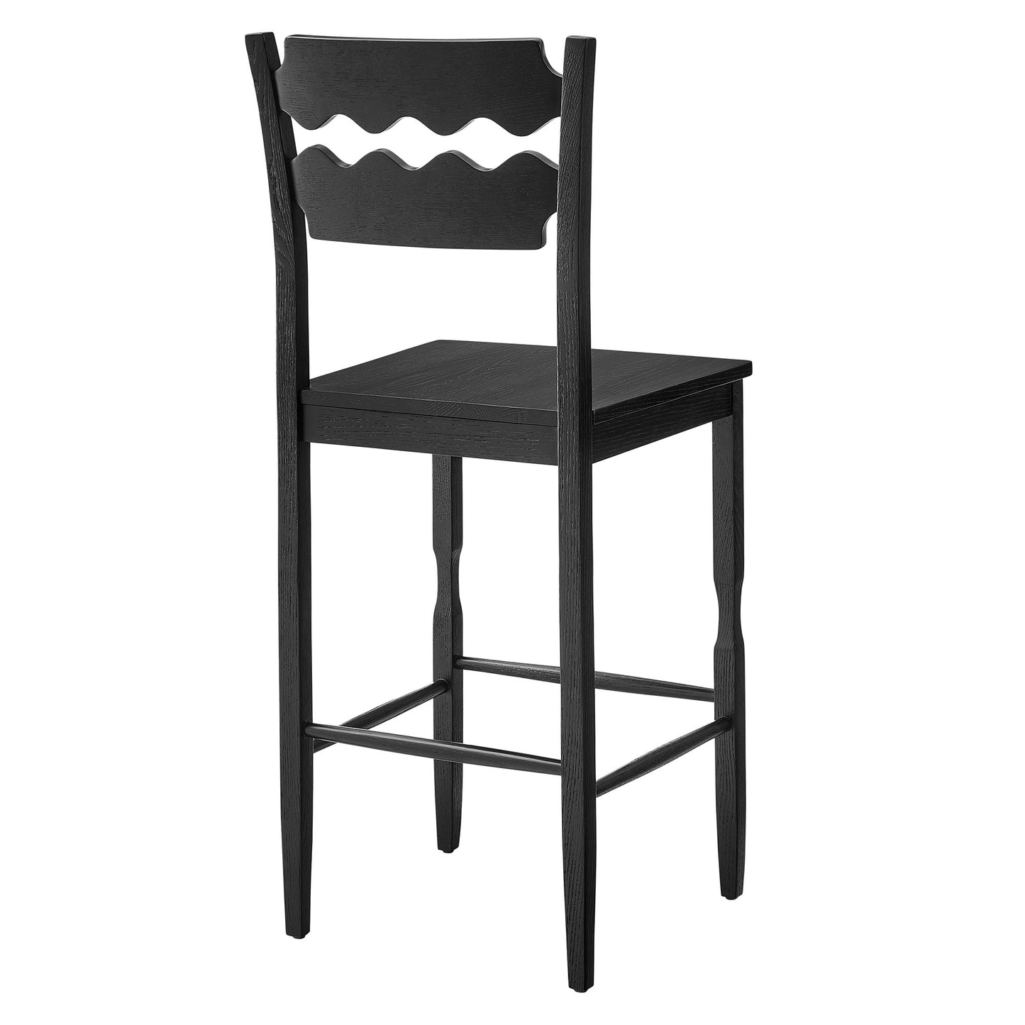 Jax Oak Wood Bar Stool With Wavy Razor Back by Modway EEI-7506