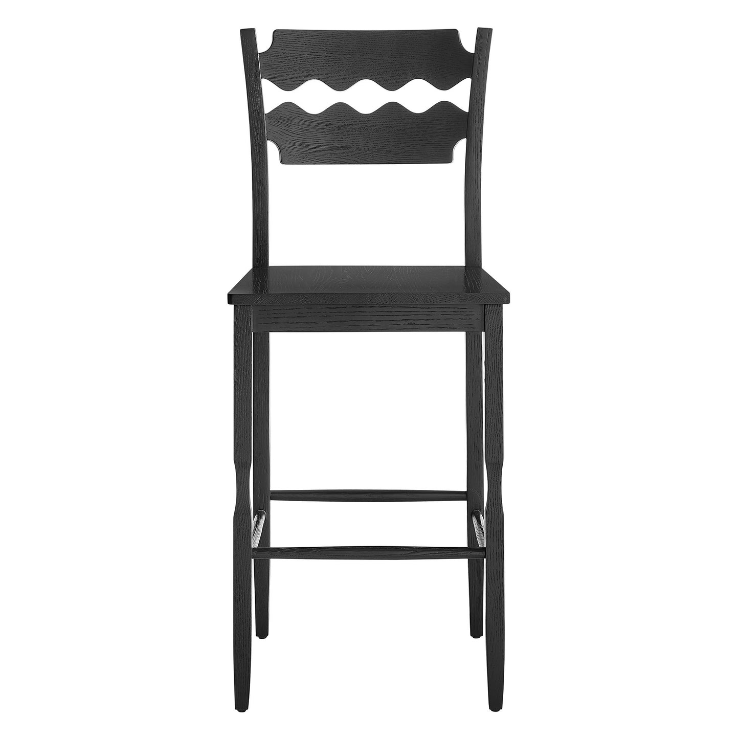 Jax Oak Wood Bar Stool With Wavy Razor Back by Modway EEI-7506