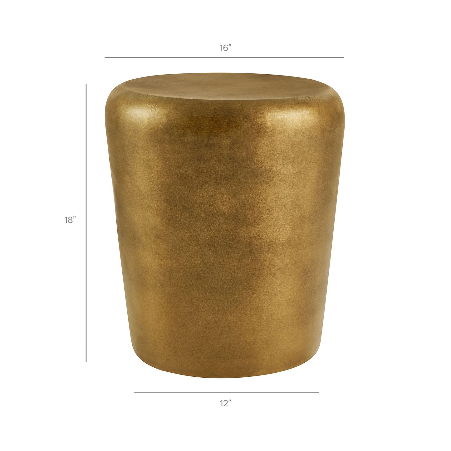 Ingot 16 Inch Brass Finish Round Side Table by Modway EEI-7508