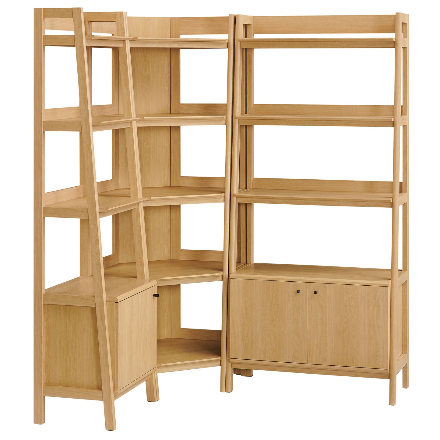 Bixby 3 Piece Corner Bookshelf Set With Wide and Narrow Bookshelves by Modway EEI-7511