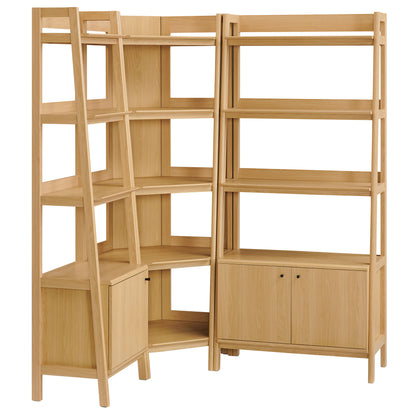 Bixby 3 Piece Corner Bookshelf Set With Wide and Narrow Bookshelves by Modway EEI-7511