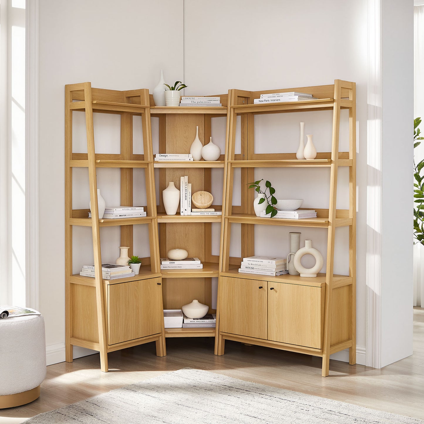 Bixby 3 Piece Corner Bookshelf Set With Wide and Narrow Bookshelves by Modway EEI-7511