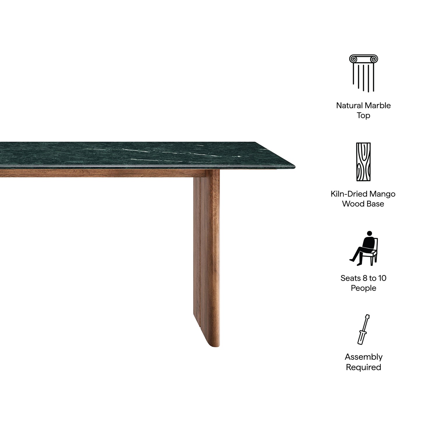 Amistad 86 Inch Marble Dining Table by Modway EEI-7514
