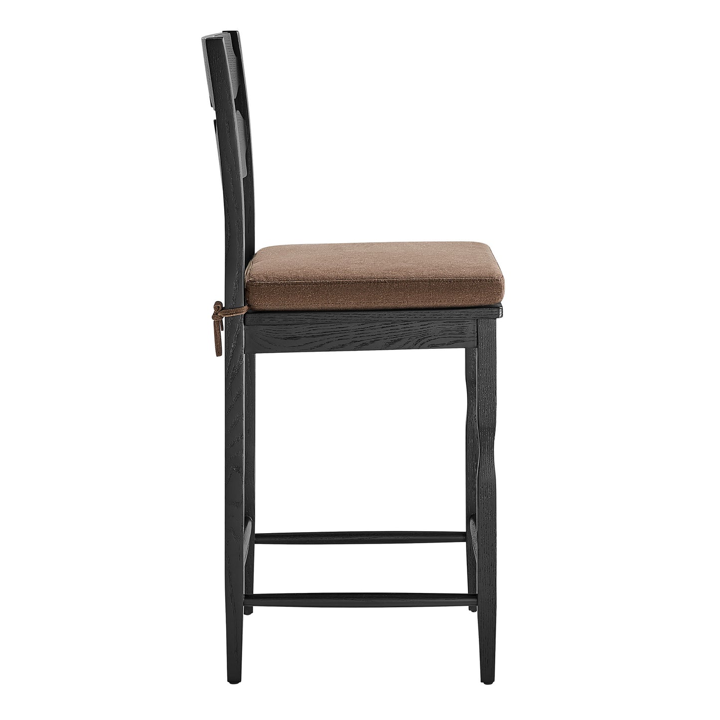 Jax Oak Wood Counter Stool With Wavy Razor Back and Cushion by Modway EEI-7518