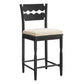 Jax Oak Wood Counter Stool With Wavy Razor Back and Cushion by Modway EEI-7518