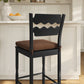 Jax Oak Wood Bar Stool With Wavy Razor Back and Cushion by Modway EEI-7519