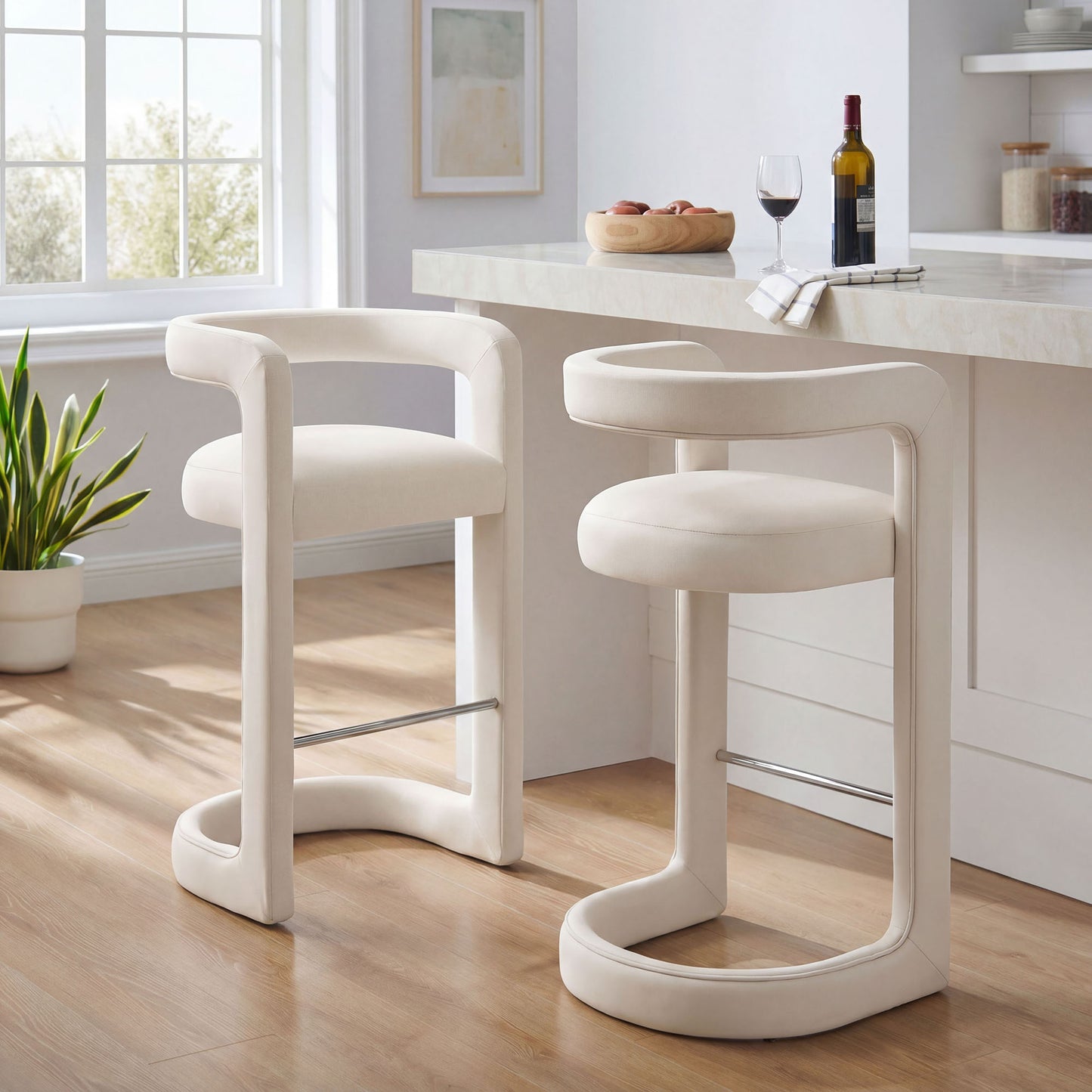 Winslow Performance Velvet Bar Stool Set of 2 by Modway EEI-7521