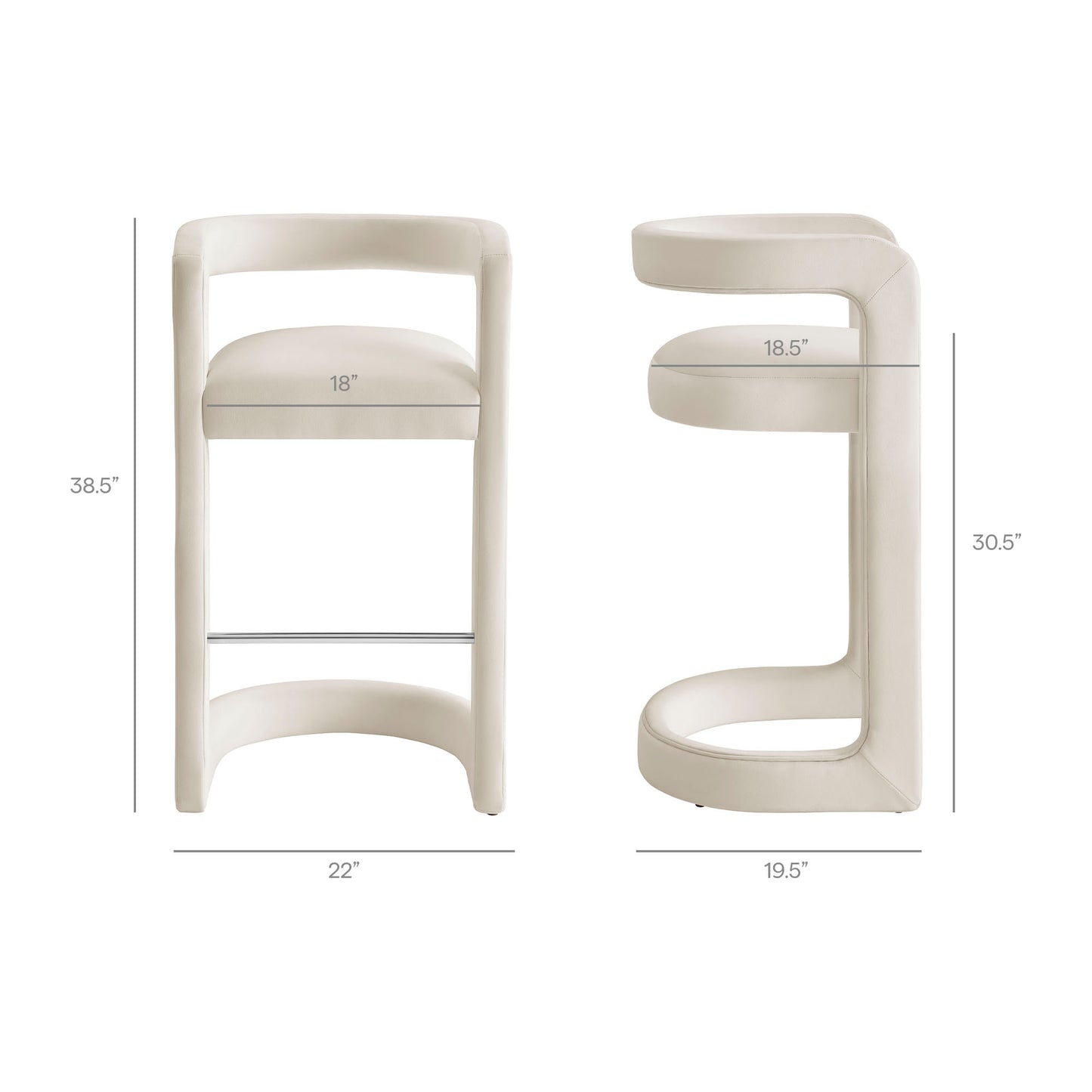 Winslow Performance Velvet Bar Stool Set of 2 by Modway EEI-7521