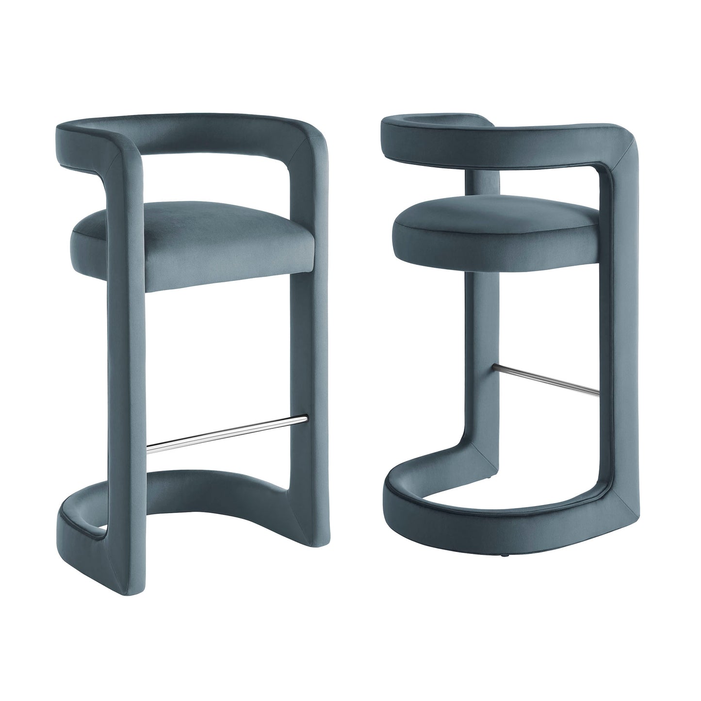 Winslow Performance Velvet Bar Stool Set of 2 by Modway EEI-7521