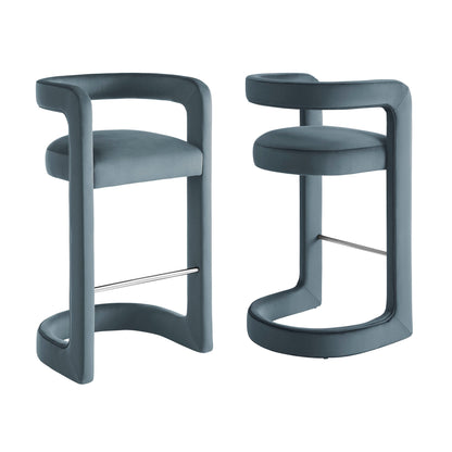 Winslow Performance Velvet Bar Stool Set of 2 by Modway EEI-7521