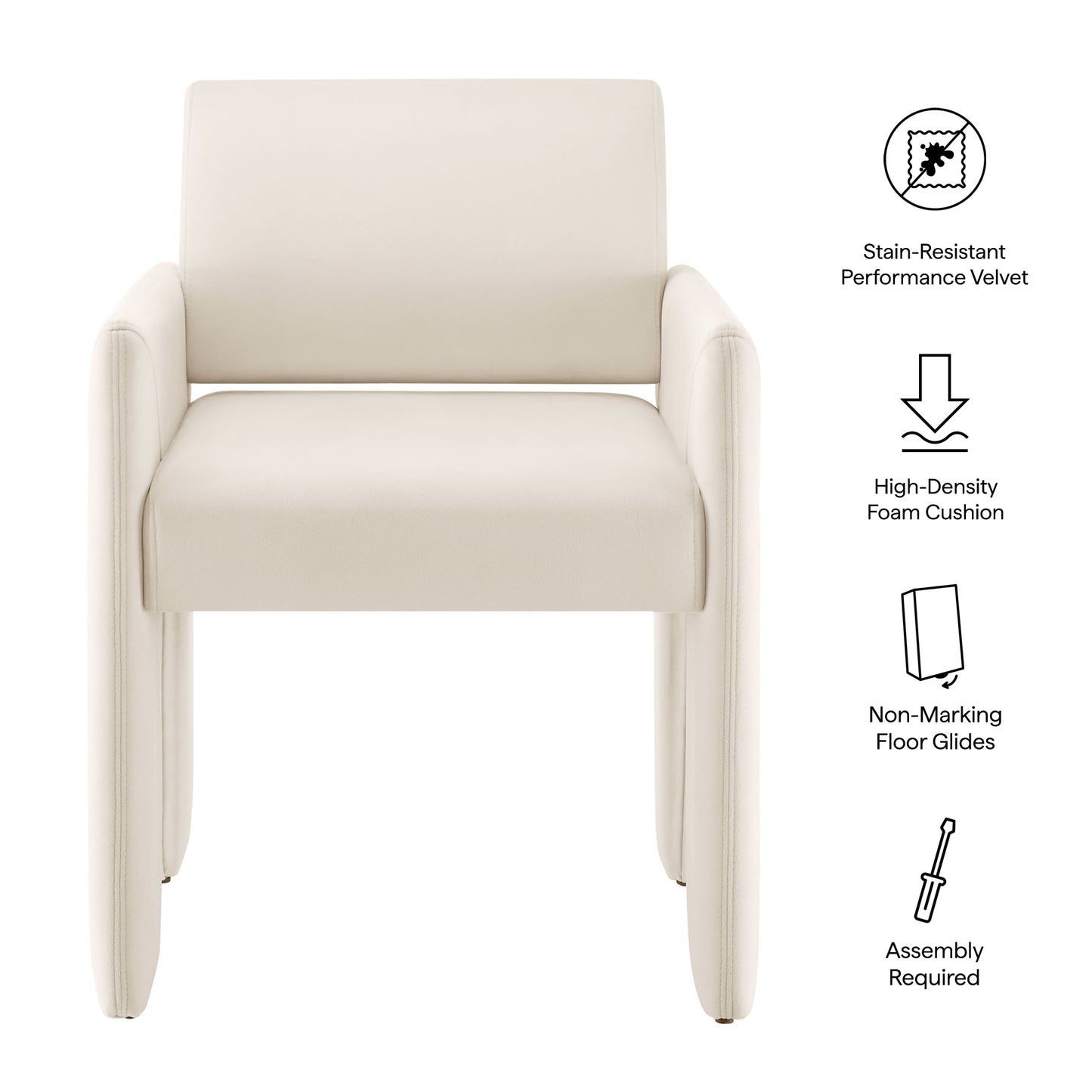 Daven Stain-Resistant Performance Velvet Dining Armchair by Modway EEI-7525