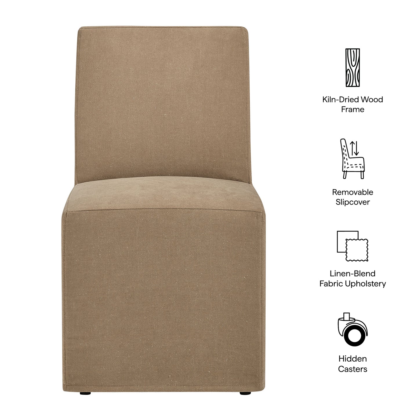 Tessera Upholstered Linen-Blend Slipcovered Dining Chair by Modway EEI-7528