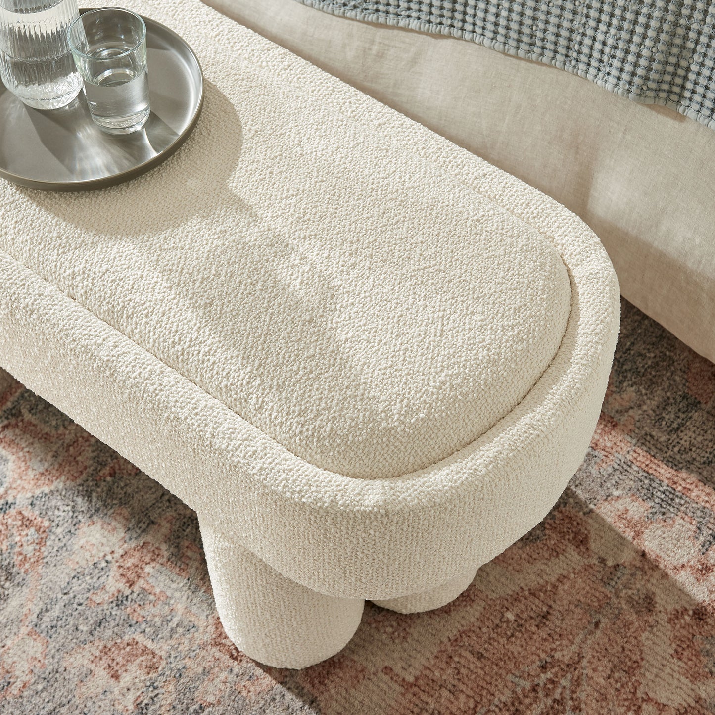 Mossi 52-Inch Oval Boucle Fabric Bench by Modway EEI-7531