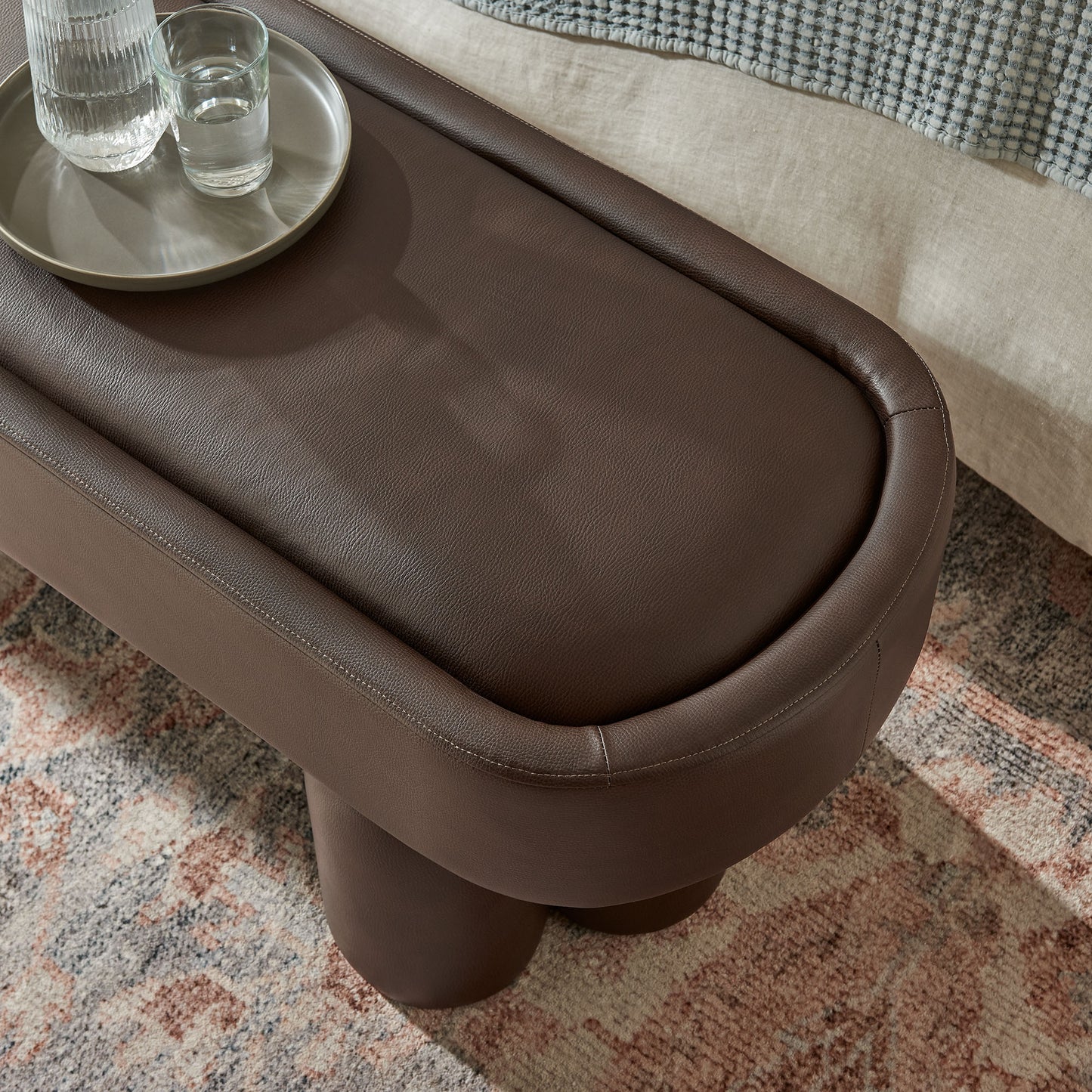 Mossi 52-Inch Oval Vegan Leather Bench by Modway EEI-7532