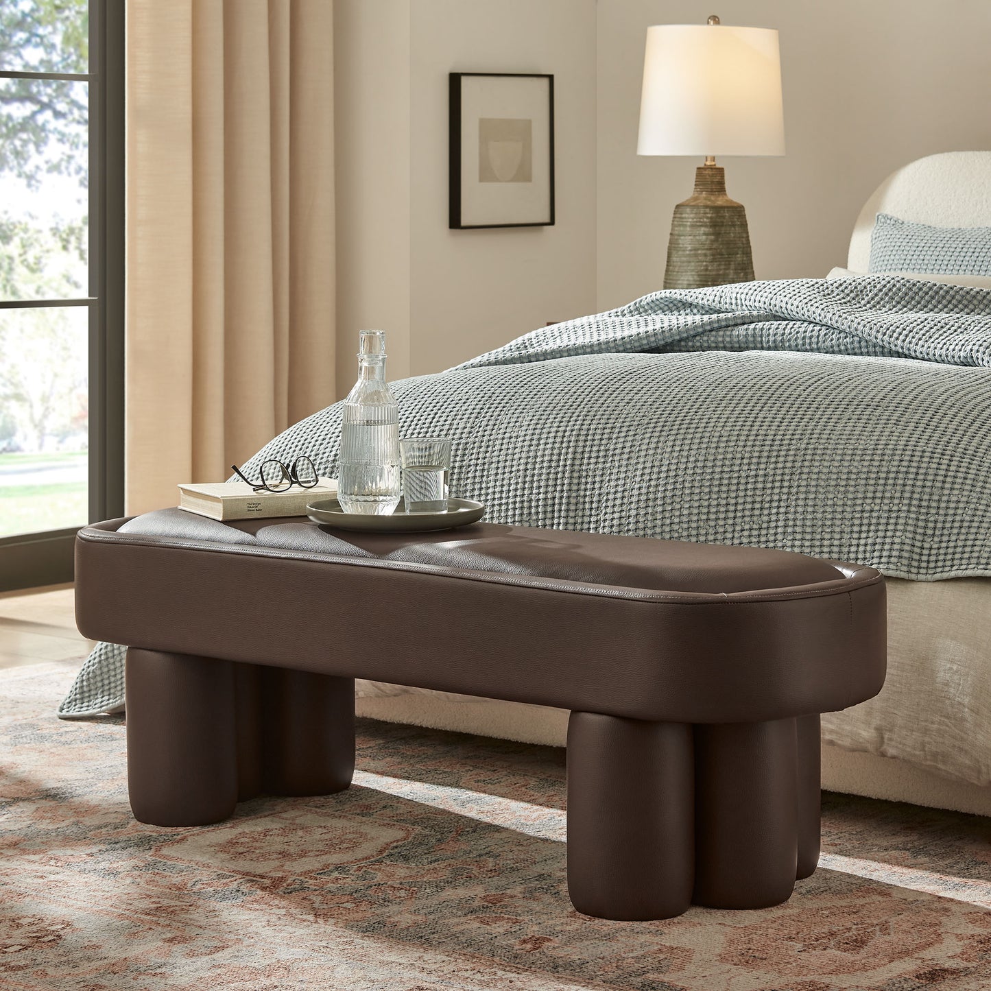 Mossi 52-Inch Oval Vegan Leather Bench by Modway EEI-7532