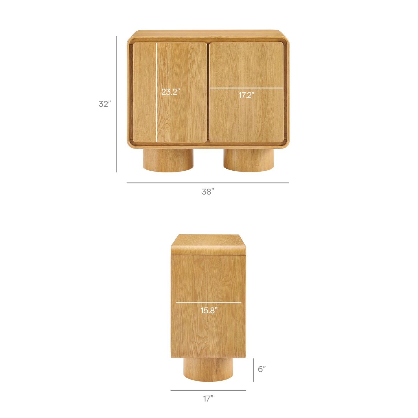 Lumo 2-Door Curved Wood Accent Cabinet by Modway EEI-7538
