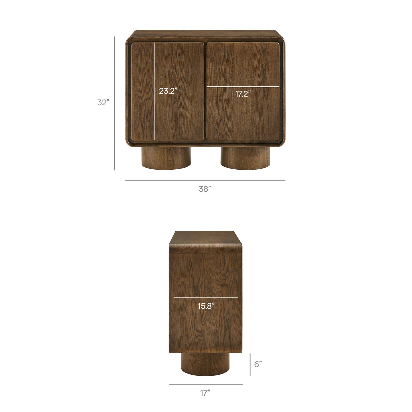 Lumo 2-Door Curved Wood Accent Cabinet by Modway EEI-7540