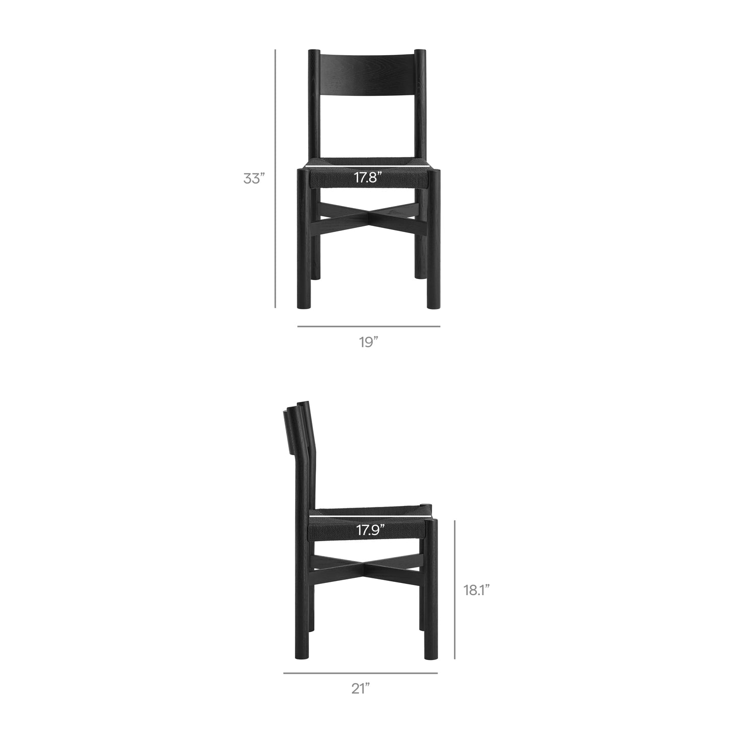 Alvia Oak Wood Dining Side Chair With Woven Seat by Modway EEI-7541
