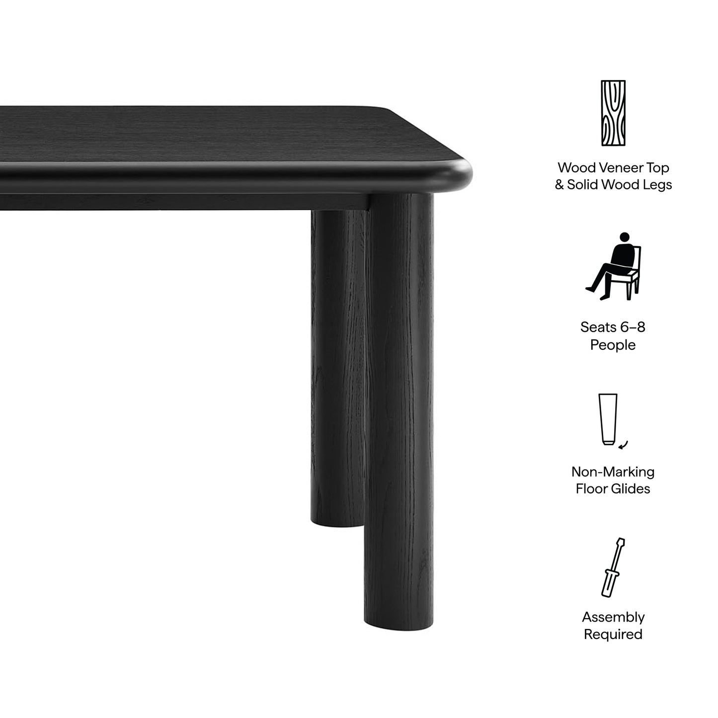 Alvia 72" Rectangular Oak Wood Dining Table by Modway EEI-7548