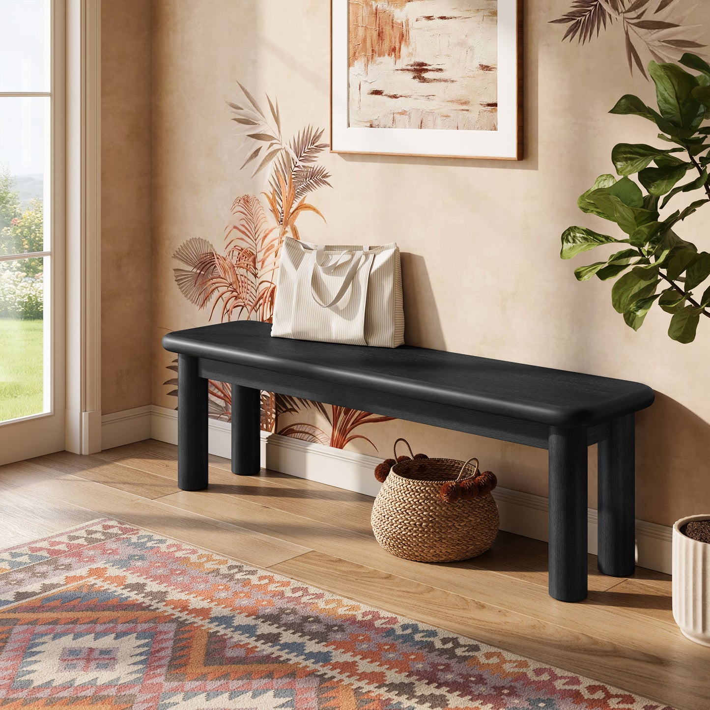 Alvia 58" Oak Wood Bench by Modway EEI-7550