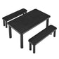 Alvia 3-Piece Oak Wood Dining Table and Benches Set by Modway EEI-7553