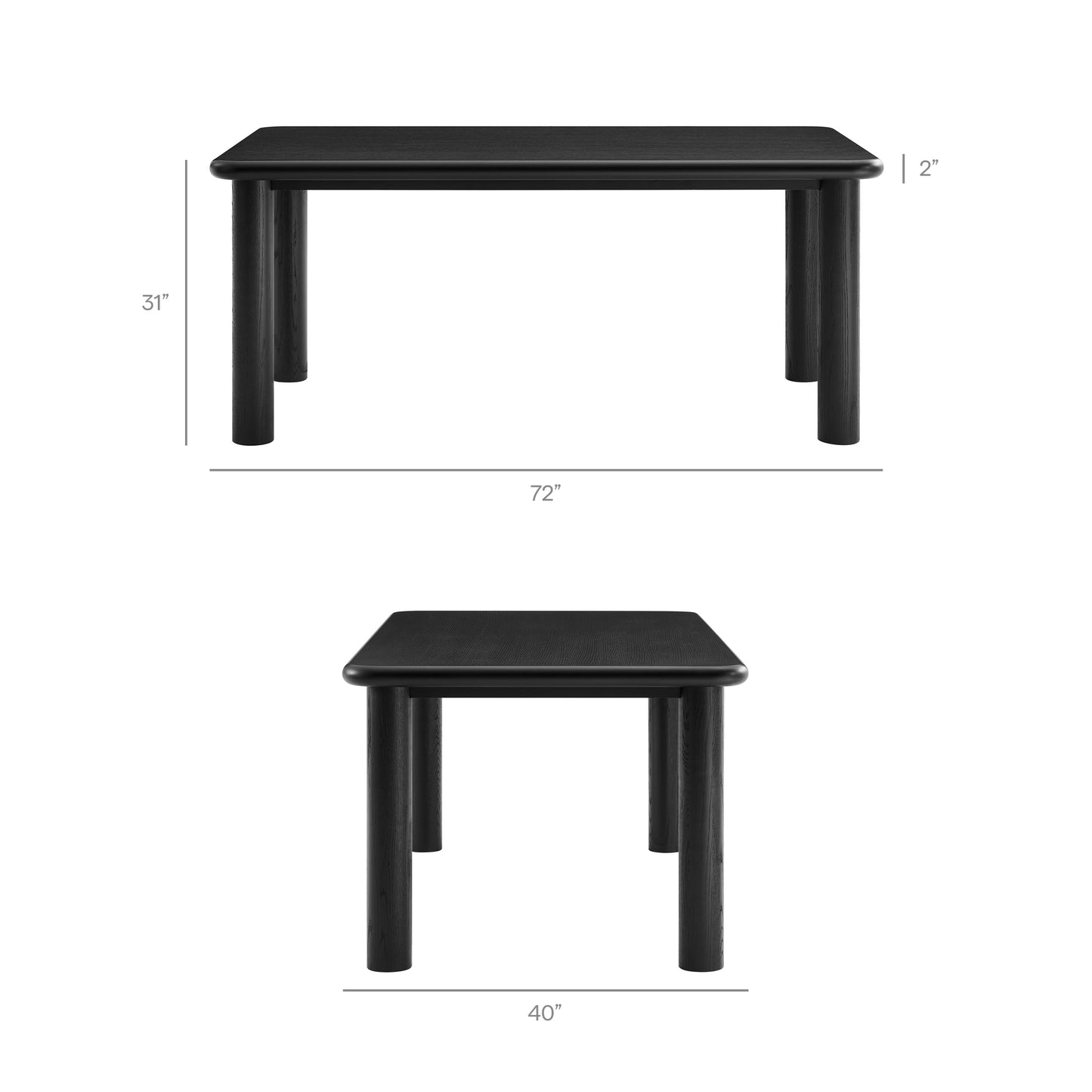 Alvia 3-Piece Oak Wood Dining Table and Benches Set by Modway EEI-7553