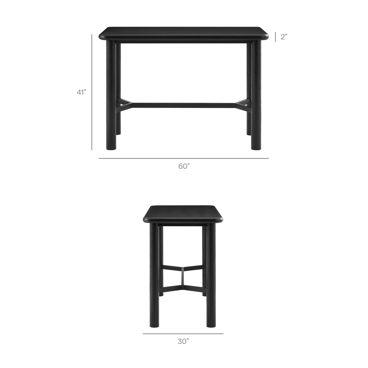 Alvia 5-Piece Rectangular Oak Wood Bar Table With Bar Stools Set by Modway EEI-7557