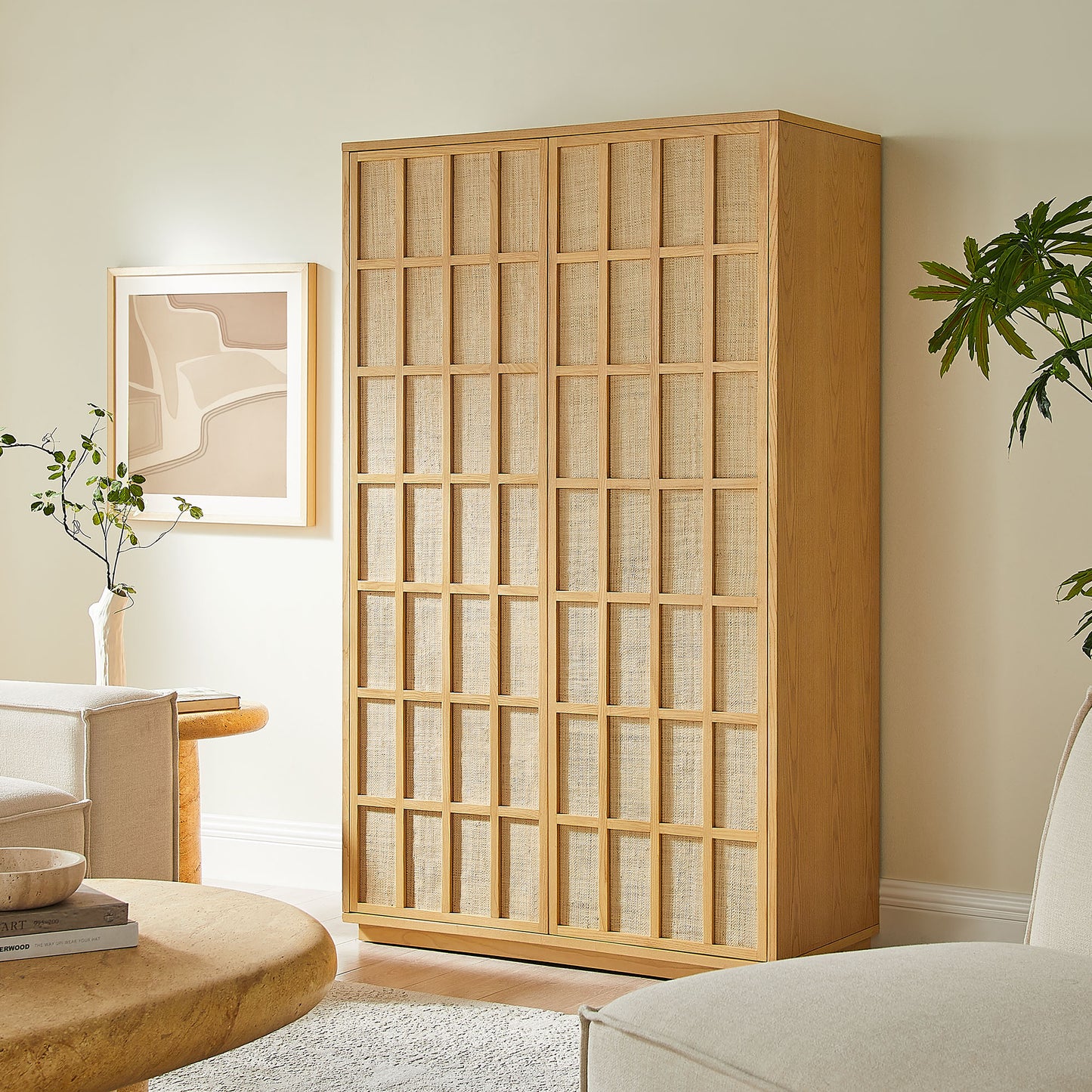 Aiko 64 Inch Tall Japandi Storage Cabinet by Modway EEI-7560