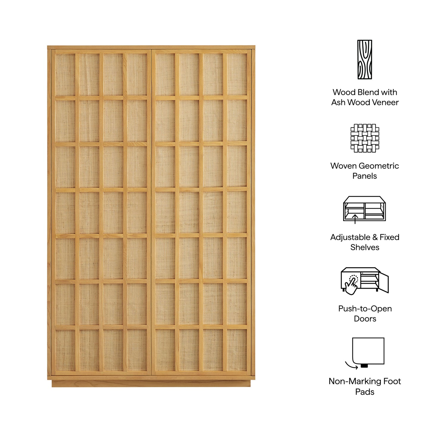 Aiko 64 Inch Tall Japandi Storage Cabinet by Modway EEI-7560
