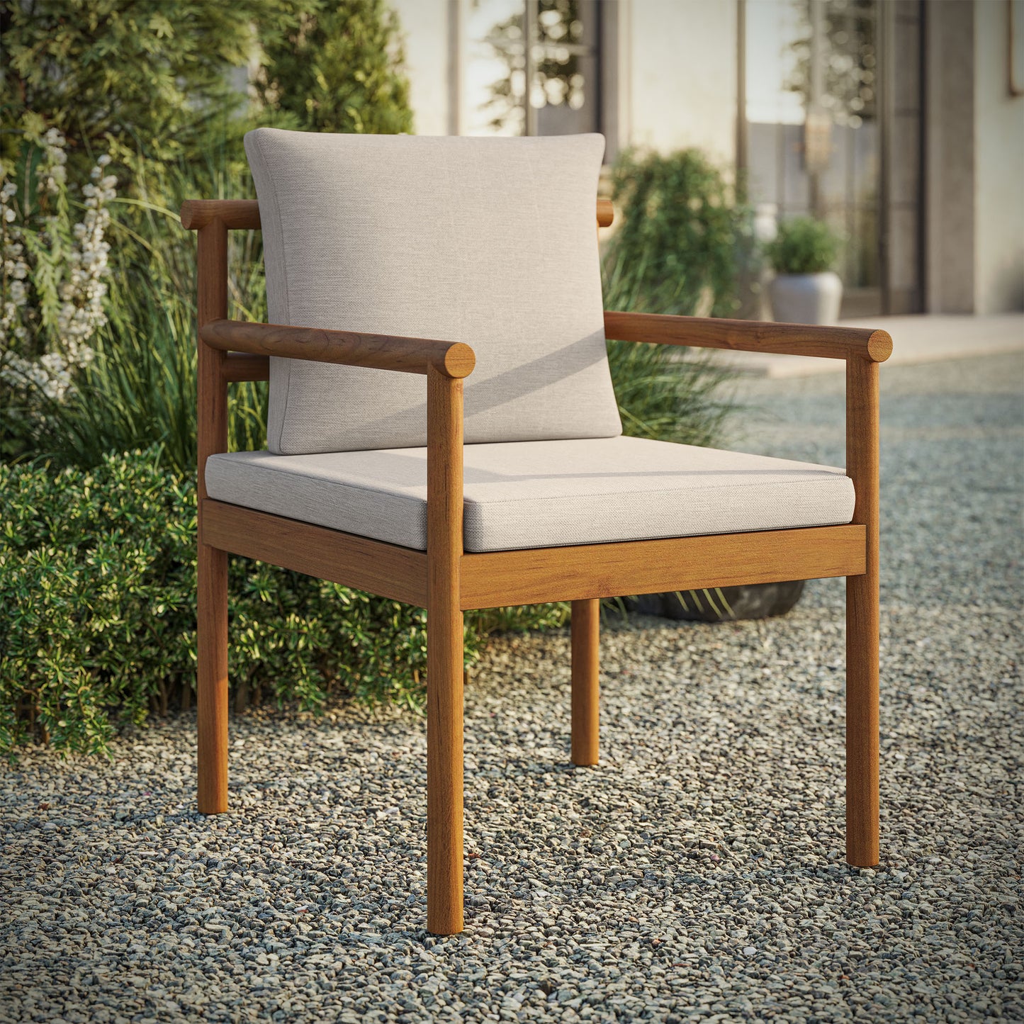 Eleni Outdoor Patio Teak Wood Rope Dining Chair by Modway EEI-7561