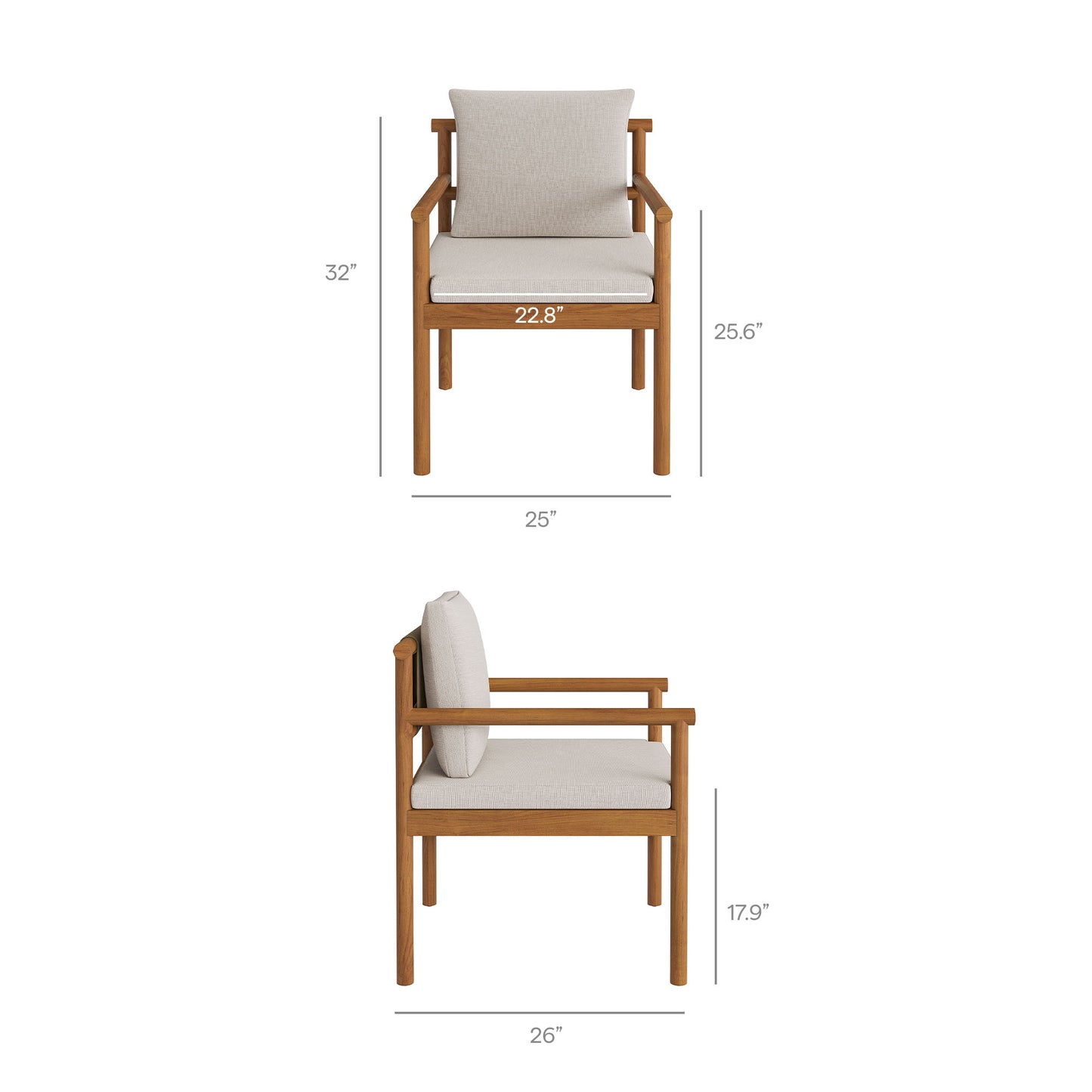 Eleni Outdoor Patio Teak Wood Rope Dining Chair by Modway EEI-7561