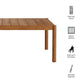 Eleni 89-Inch Outdoor Patio Teak Wood Dining Table by Modway EEI-7562