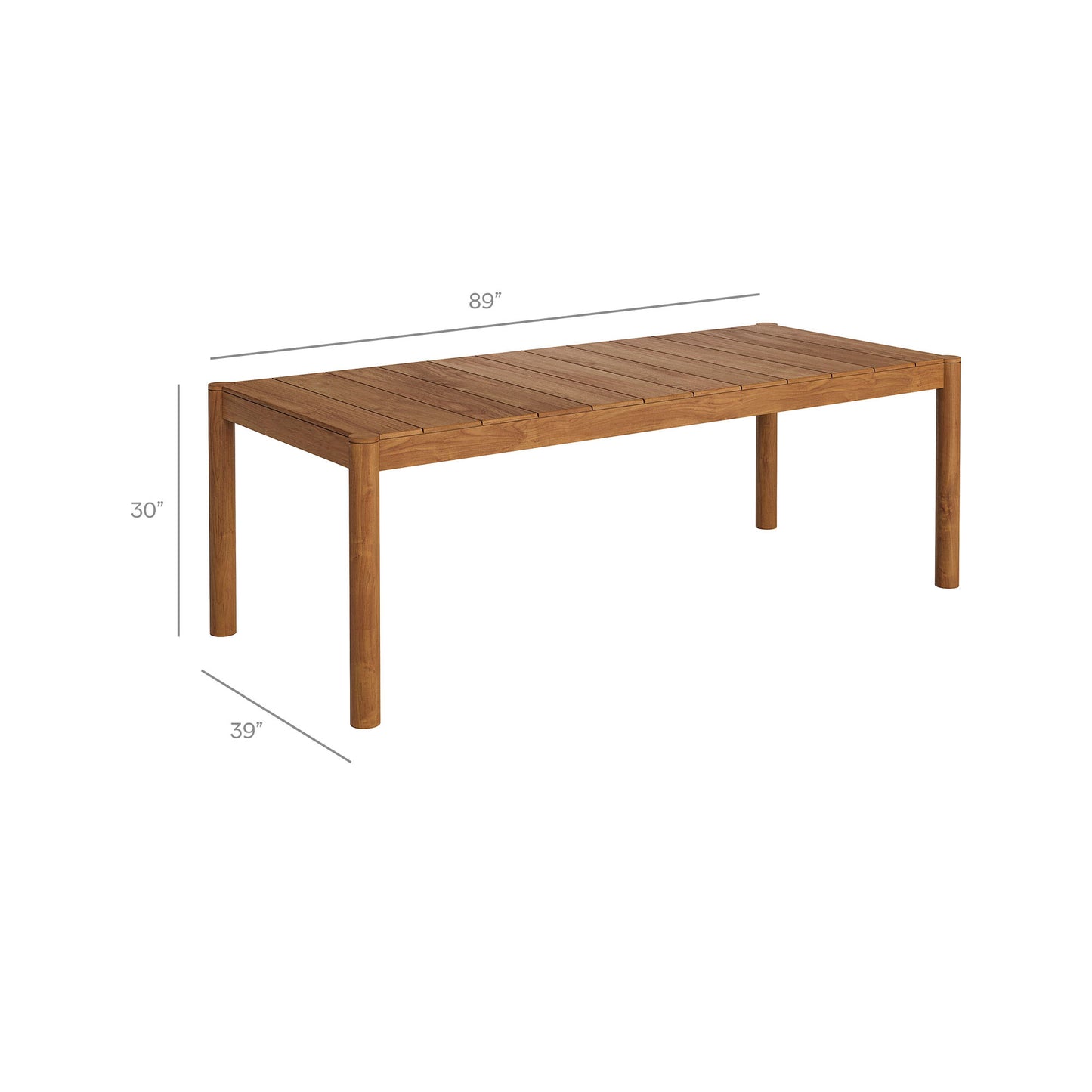 Eleni 89-Inch Outdoor Patio Teak Wood Dining Table by Modway EEI-7562