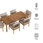 Eleni 7 Piece Outdoor Patio Teak Wood Dining Set by Modway EEI-7563