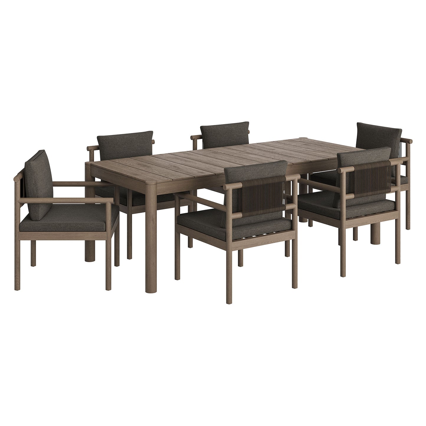 Eleni 7 Piece Outdoor Patio Teak Wood Dining Set by Modway EEI-7563