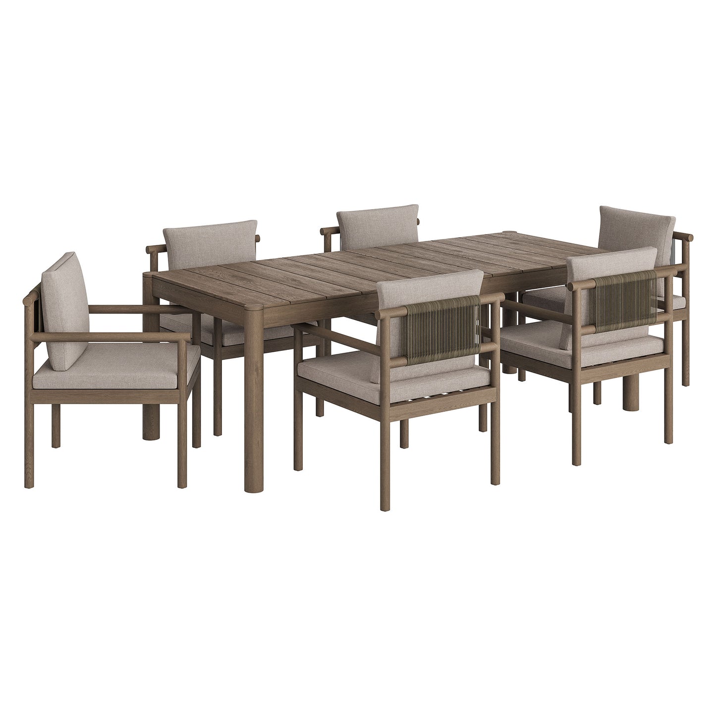 Eleni 7 Piece Outdoor Patio Teak Wood Dining Set by Modway EEI-7563
