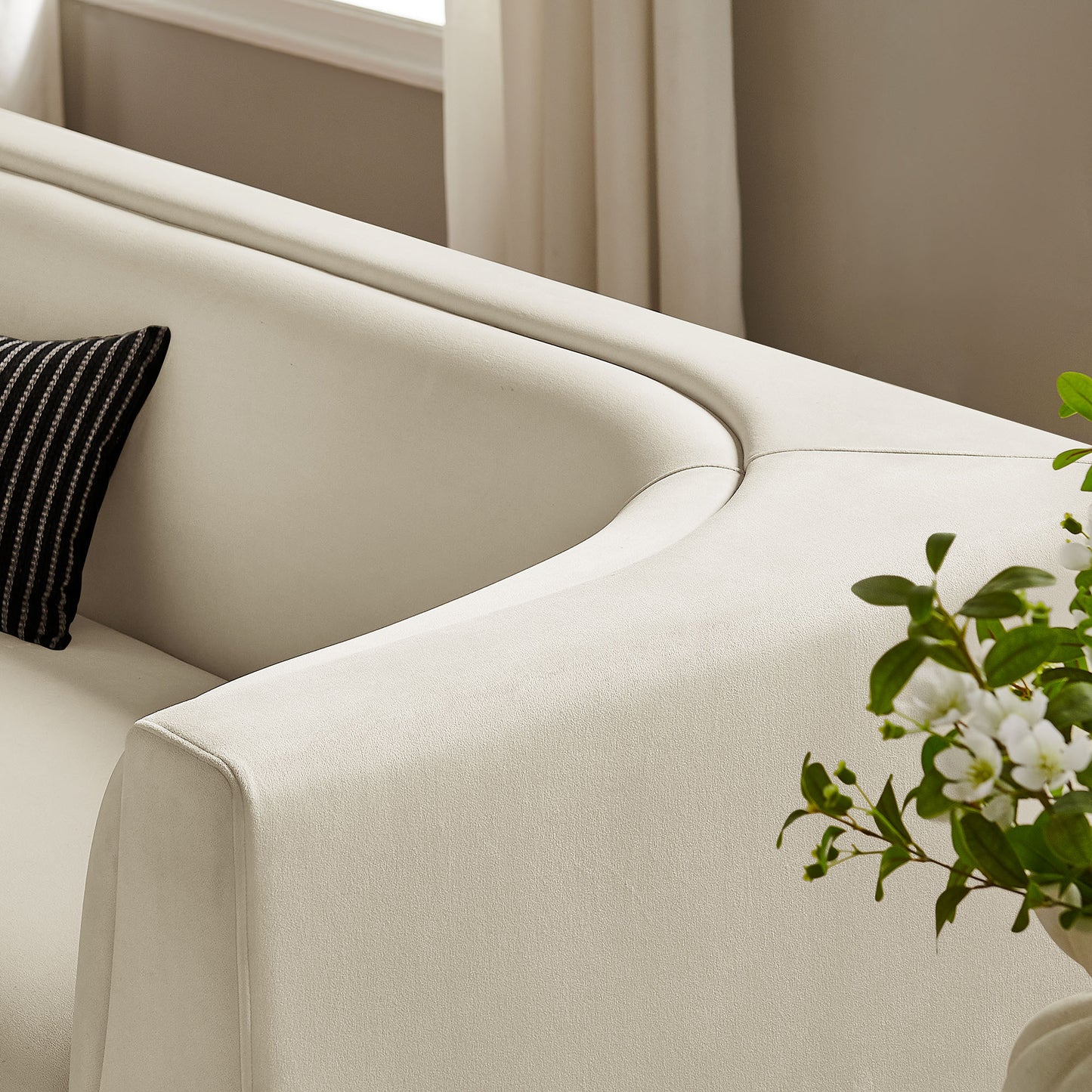 Hilda 86" Curved Back Performance Velvet Sofa by Modway EEI-7564