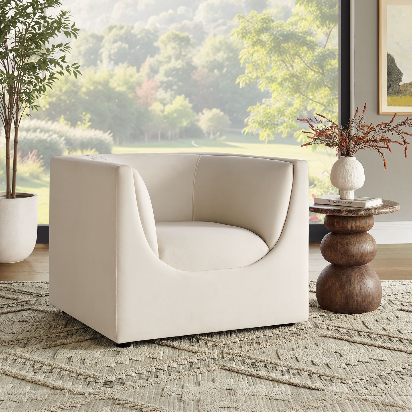 Hilda Curved Back Performance Velvet Armchair by Modway EEI-7566