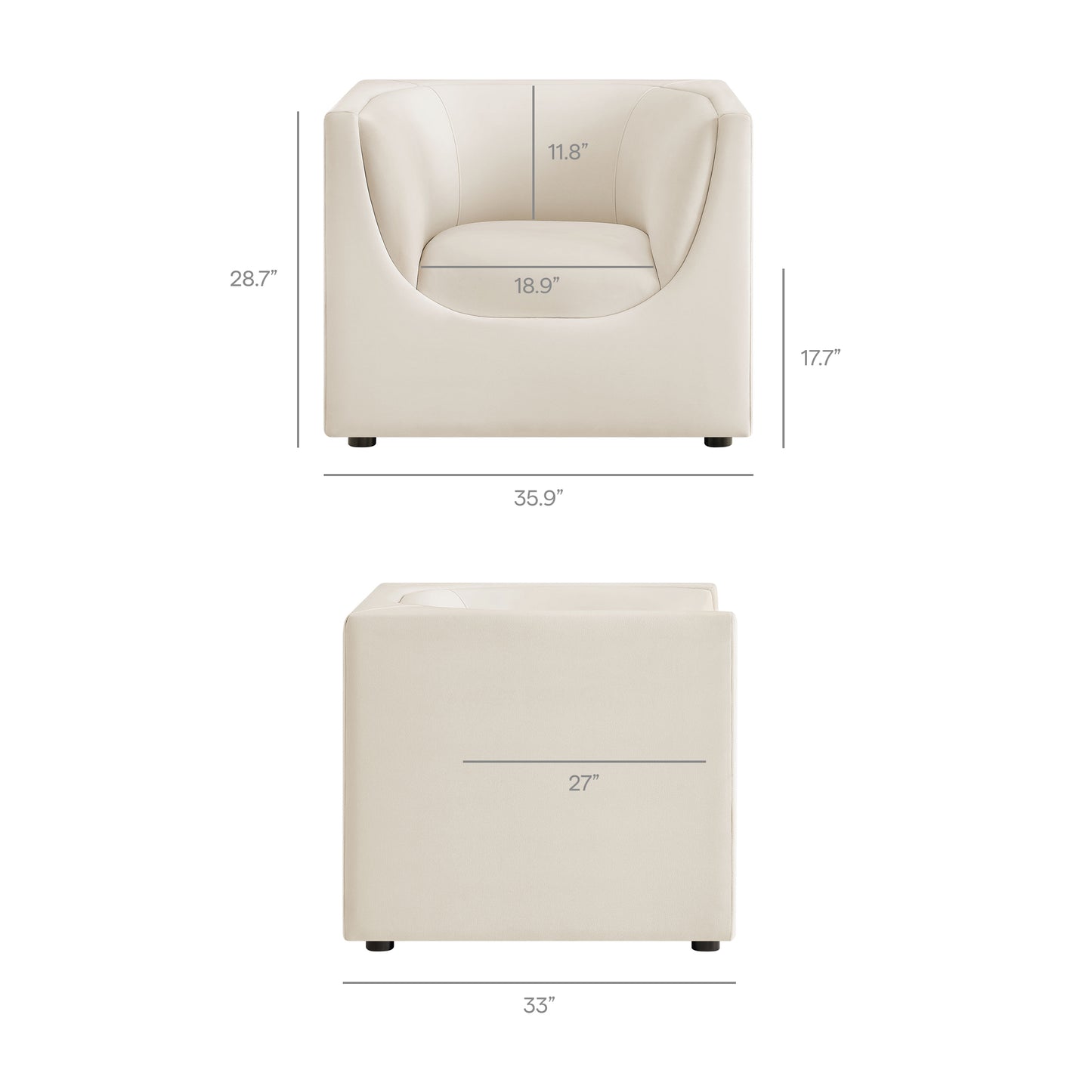 Hilda Curved Back Performance Velvet Armchair by Modway EEI-7566