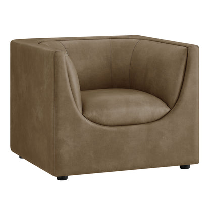 Hilda Curved Back Vegan Leather Armchair by Modway EEI-7569